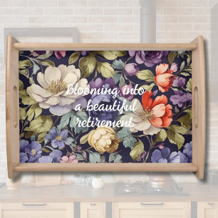 Mystic Flowers Custom Retirement Gifts for Her Mom Serving Tray