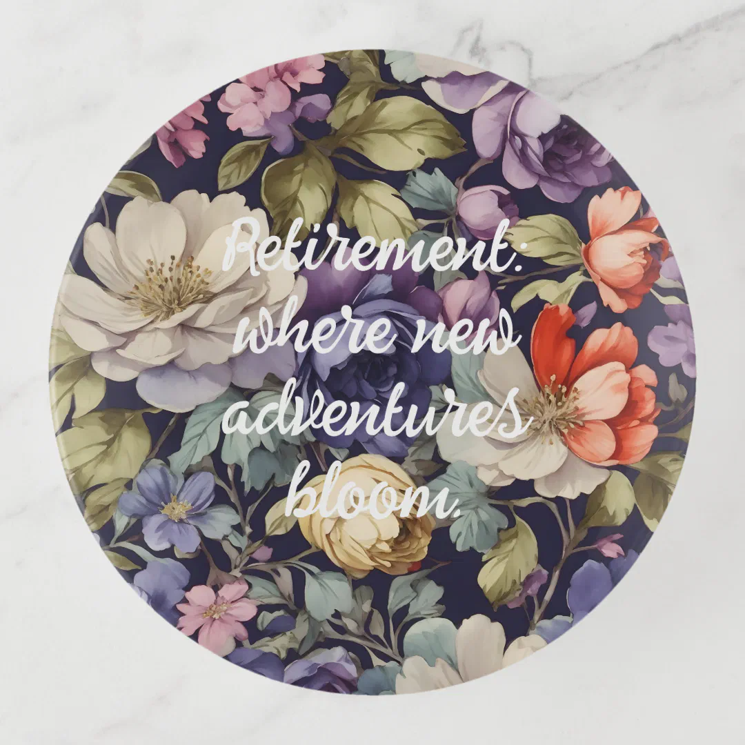 Mystic Flowers Custom Retirement Gifts for Her Mom Trinket Tray (Front)