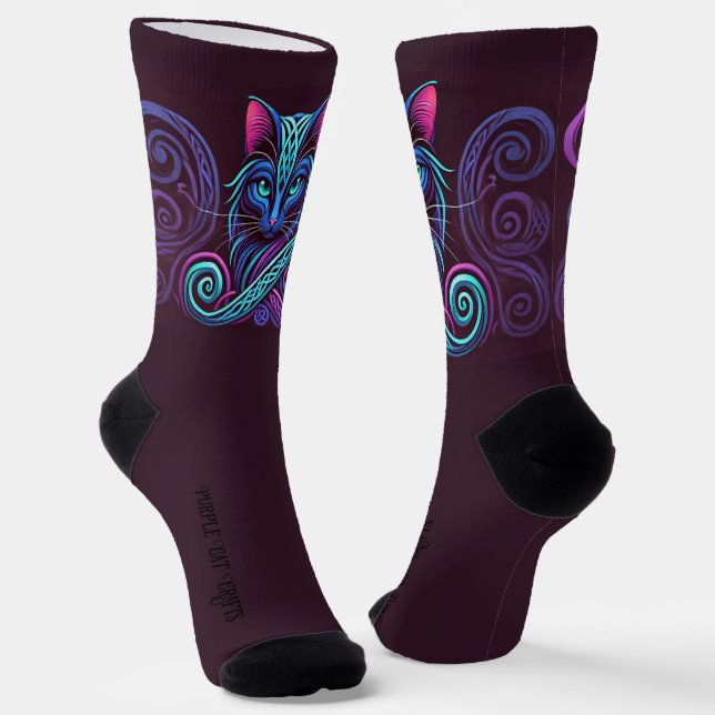 Mystic Fluffy Kitty Socks (Angled)