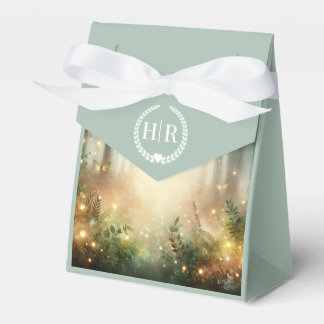 Mystic Forest Meadow Magic Monogram Wedding Favor Boxes