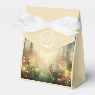 Mystic Forest Meadow Magic Monogram Wedding Favor Boxes
