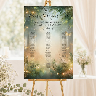 Mystic Forest Meadow Magic Reception Seating Chart Foam Board