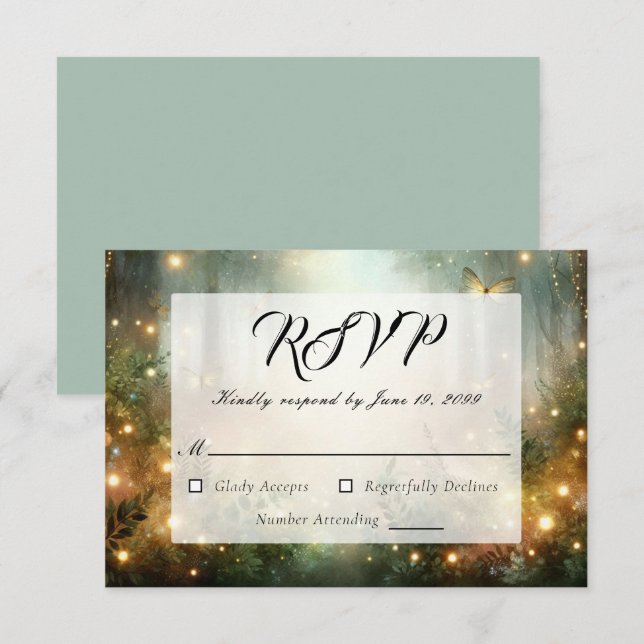Mystic Forest Meadow Magic RSVP Card (Front/Back)
