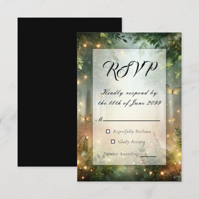 Mystic Forest Meadow Magic  RSVP Card (Front/Back)