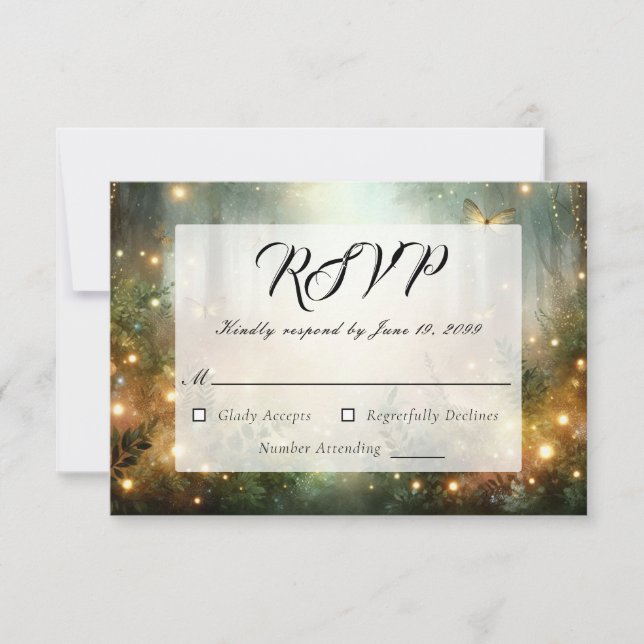 Mystic Forest Meadow Magic RSVP Card (Front)