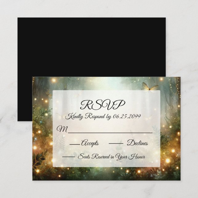Mystic Forest Meadow Magic RSVP Card (Front/Back)