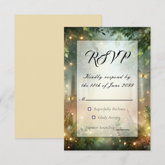 Mystic Forest Meadow Magic  RSVP Card (Front/Back)
