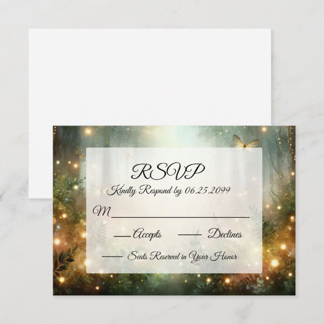 Mystic Forest Meadow Magic RSVP Card (Front/Back)