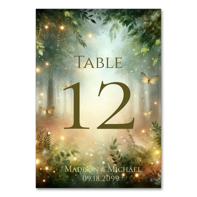 Mystic Forest Meadow Magic Seating Chart Table Number (Front)