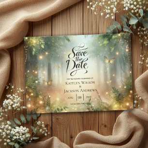 Mystic Forest Meadow Magic Wedding Save The Date