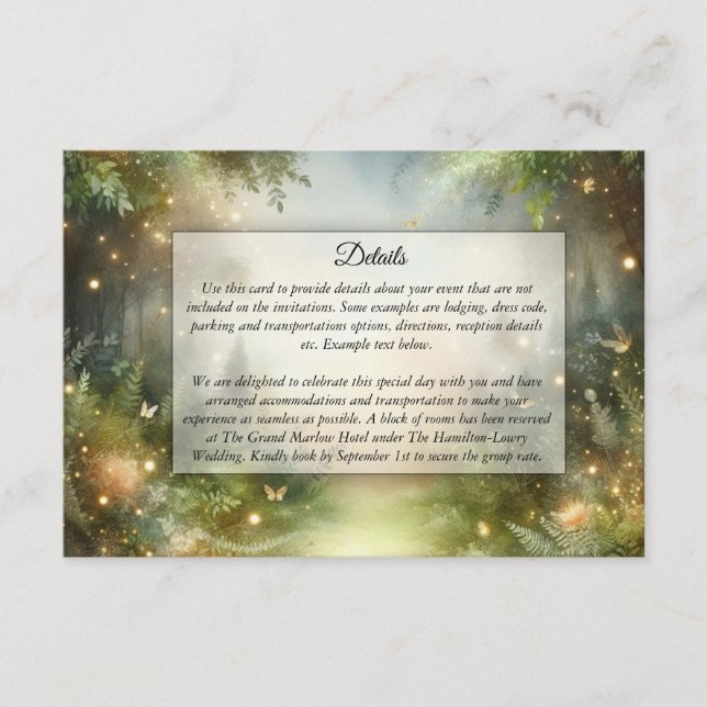 Mystic Forrest Meadow Magic Enclosure Card (Front)