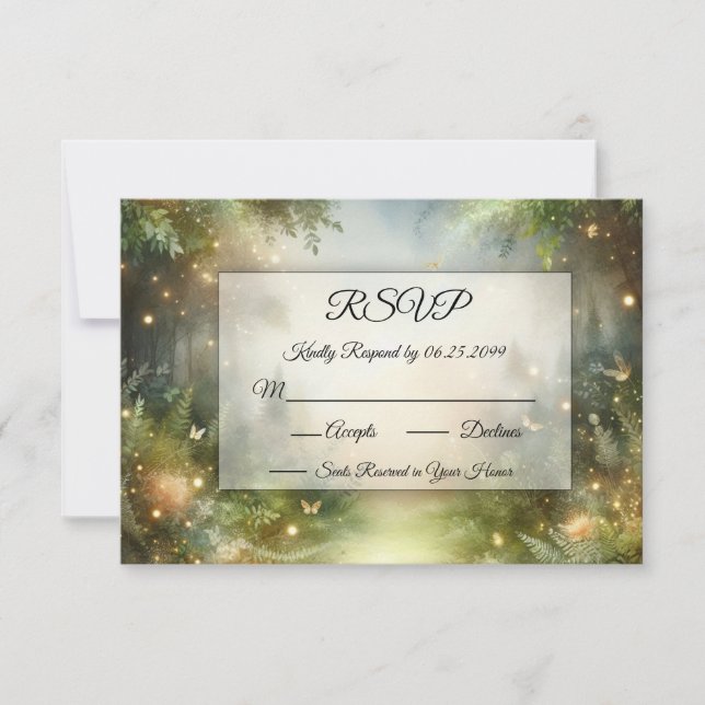 Mystic Forrest Meadow Magic RSVP Card (Front)