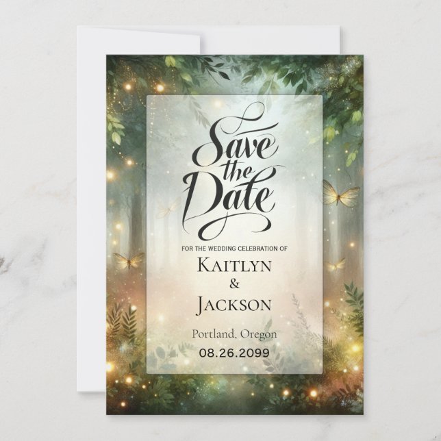 Mystic Forrest Meadow Magic Save The Date (Front)