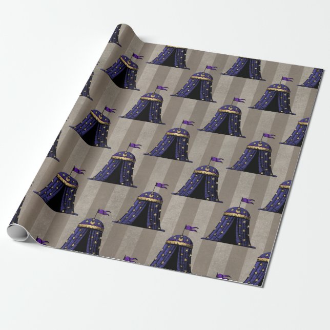 Mystic Fortune Teller Circus Party Wrapping Paper (Unrolled)