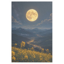 Mystic Full Moon Mountain Valley Gallery Wrapped
