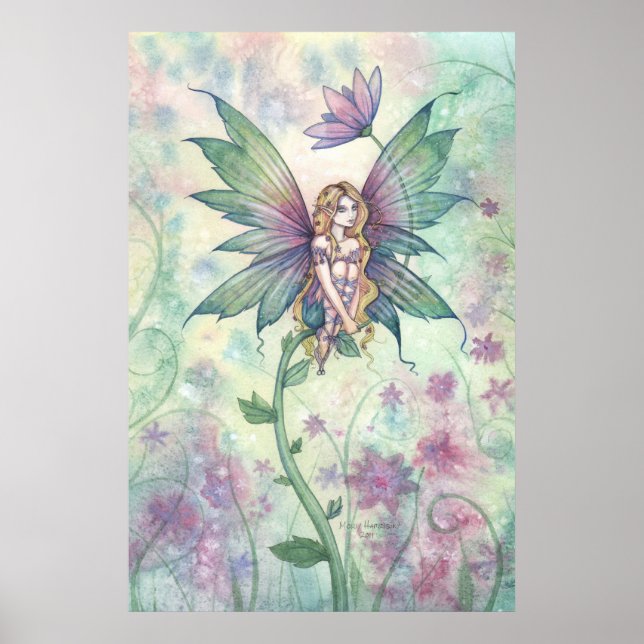 Mystic Garden Flower Fairy Fantasy Poster Print (Front)