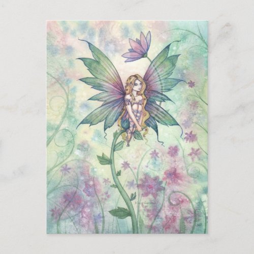 Mystic Garden Flower Fairy in Watercolor Postcard
