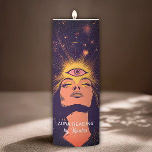 Mystic Glow – Cosmic Energy & Meditation Custom Pillar Candle