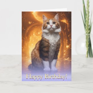 Mystic Golden Awe: A Calico’s Cosmic Dream