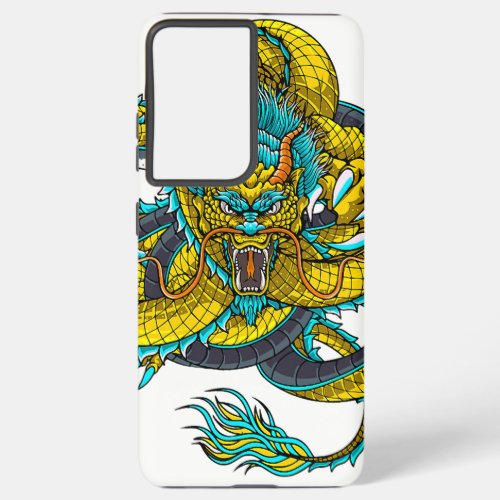 Mystic Golden Dragon Artwork Samsung Galaxy S21 Ultra Case