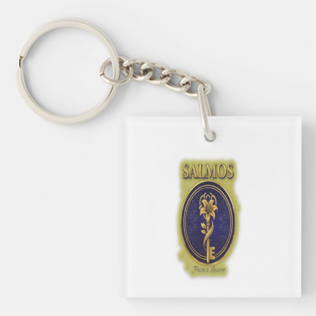 Mystic Golden Key & Bloom: Elegant Logo Design Key Keychain (Front)
