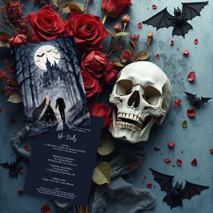 Mystic Gothic Forest Wedding Couple Haunted Castle Invitation