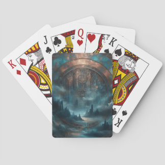Mystic Gothic Steampunk - Blue Copper Patina Poker Cards