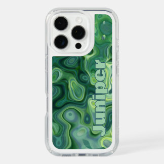 Mystic Green Abstract Swirls iPhone 16 Pro Case