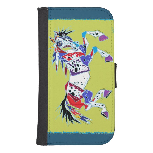 Mystic Green Horse Wallet Case (Front)