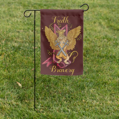 Mystic Gryphon with Swords Garden Flag