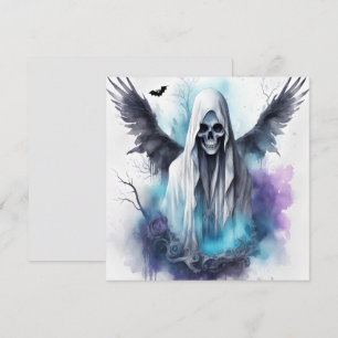 Mystic Halloween Ghost - Gothic Watercolor Art Invitation