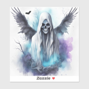 Mystic Halloween Ghost Gothic Watercolor Art  Sticker