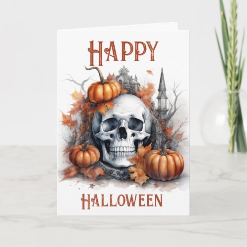 Mystic Halloween Gothic Skull Art _ Enchanting  Card