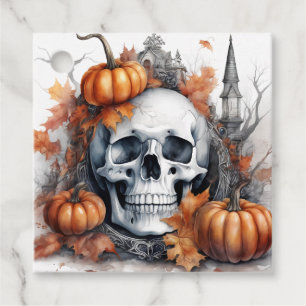 Mystic Halloween Gothic Skull Art - Enchanting  Favor Tags