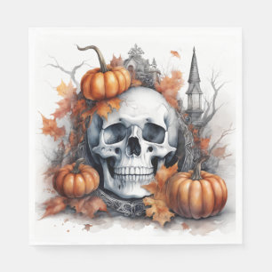 Mystic Halloween Gothic Skull Art - Enchanting Napkins