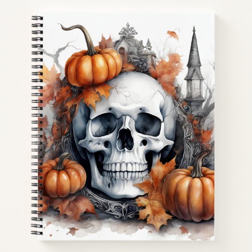 Mystic Halloween Gothic Skull Art _ Enchanting  Notebook