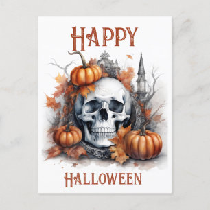 Mystic Halloween Gothic Skull Art - Enchanting Postcard