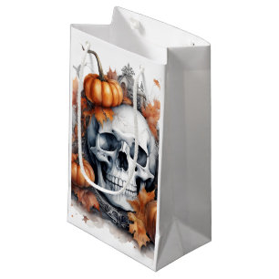 Mystic Halloween Gothic Skull Art - Enchanting Small Gift Bag