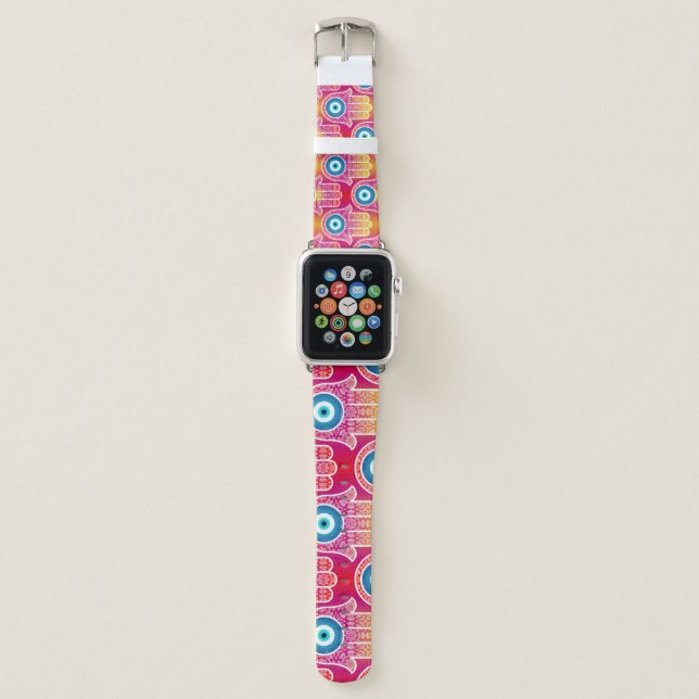 Mystic hamsa: ornate seamless design. apple watch band (Front)