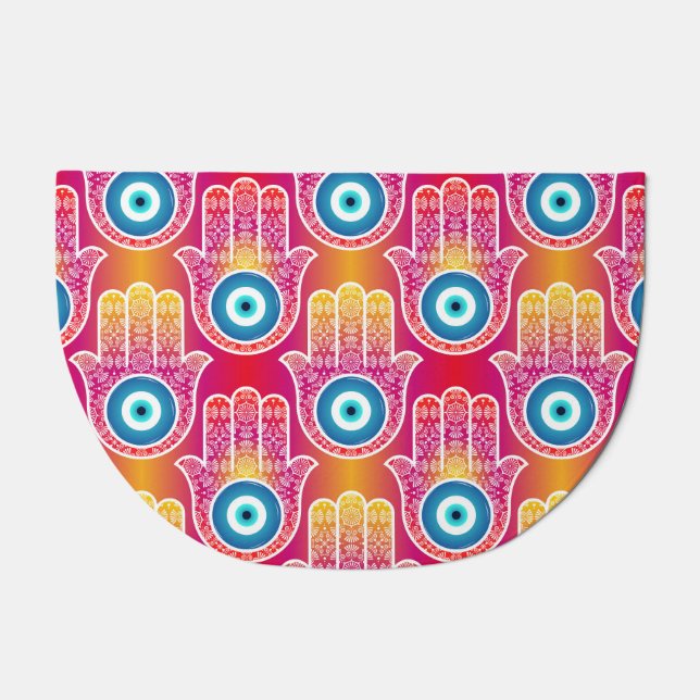 Mystic hamsa: ornate seamless design. doormat (Front)