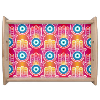 Mystic hamsa: ornate seamless design. serving tray