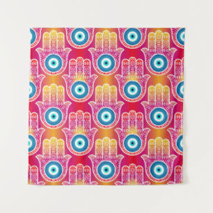 Mystic hamsa: ornate seamless design. tapestry