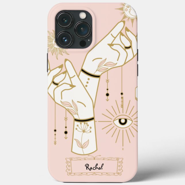 Mystic Hands, Vintage Illustration iPhone case (Back)