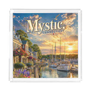 Mystic Harbor Reflections Acrylic Tray