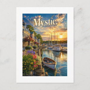Mystic Harbor Reflections Postcard