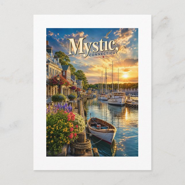 Mystic Harbor Reflections Postcard (Front)