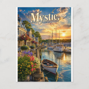 Mystic Harbor Reflections Postcard