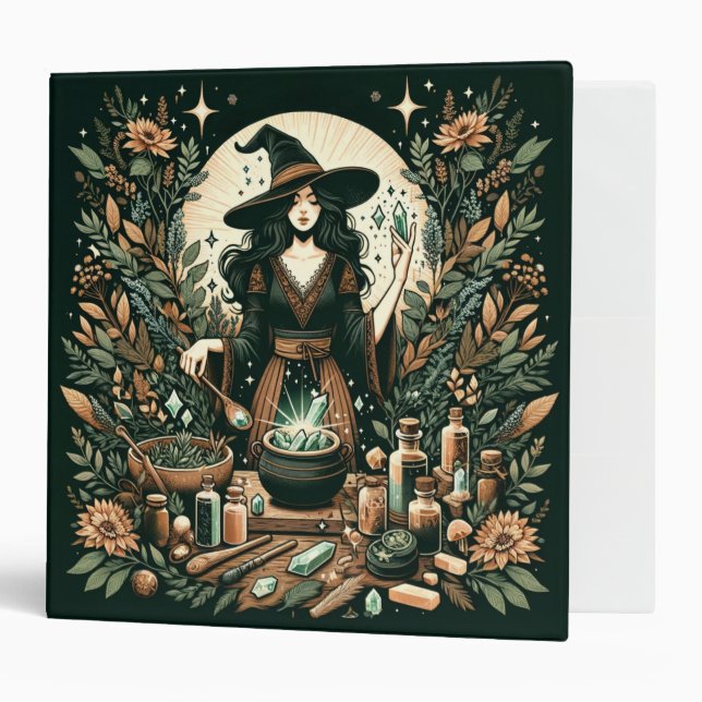 Mystic Herbalist: The Art of Witchcraft and Healin 3 Ring Binder (Front/Inside)