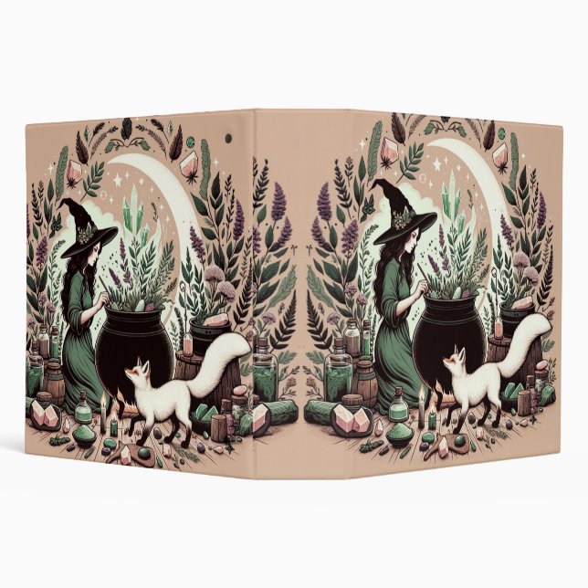 Mystic Herbalist: The Art of Witchcraft and Healin 3 Ring Binder (Background)