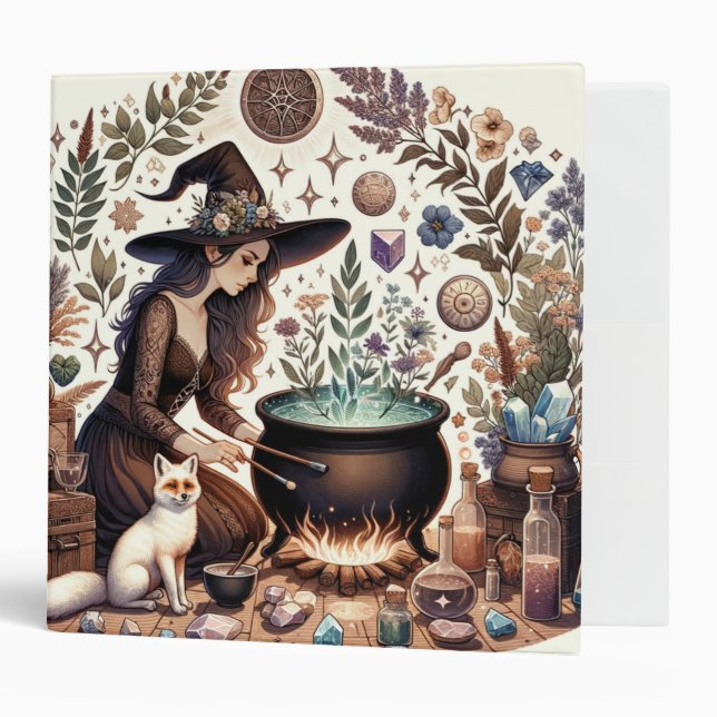 Mystic Herbalist: The Art of Witchcraft and Healin 3 Ring Binder (Front/Inside)